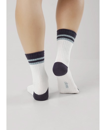 CLE Носки жен.Д5546 грэй хл+эл, белый