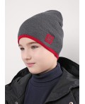 CLE Шапка дет. 554325ха, меланж т.серый/красный