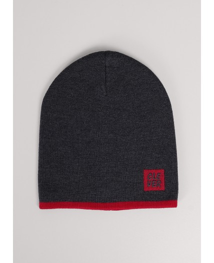 CLE Шапка дет. 554325ха, меланж т.серый/красный