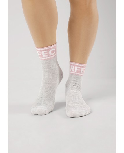 CLE Носки дет.С1535 20-22,22, меланж св.серый