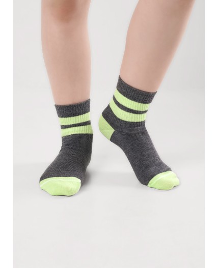 CLE Носки дет.С1539 20-22,22 кемпинг мал, меланж т.серый