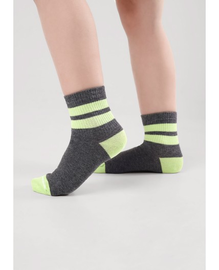 CLE Носки дет.С1539 24 кемпинг мал, меланж т.серый