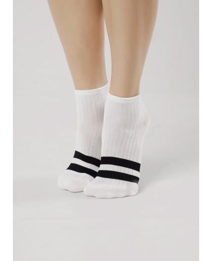 CLE Носки жен.Д5501 fashion база хл+эл, белый/чёрный