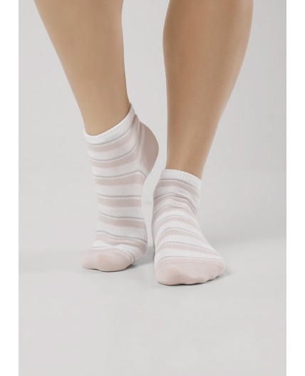 CLE Носки жен.Д5503 fashion база хл+эл, белый/св.бежевый