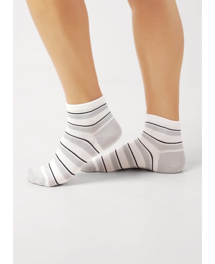 CLE Носки жен.Д5503 fashion база хл+эл, белый/св.серый