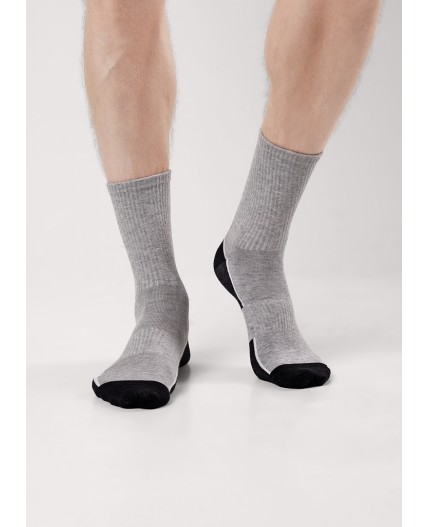 CLE Носки муж.К6511Л трендсокс хл+эл, меланж серый