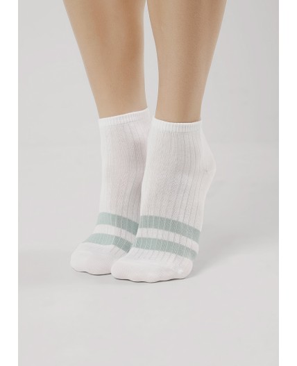 CLE Носки жен.Д5501 fashion база хл+эл, белый/св.зелёный