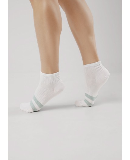 CLE Носки жен.Д5501 fashion база хл+эл, белый/св.зелёный
