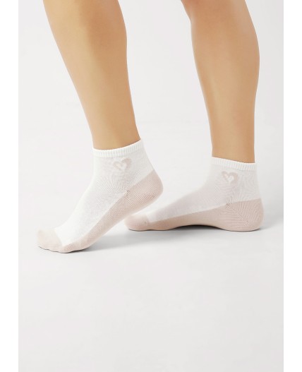 CLE Носки жен.Д5504 fashion база хл+эл, белый/св.бежевый