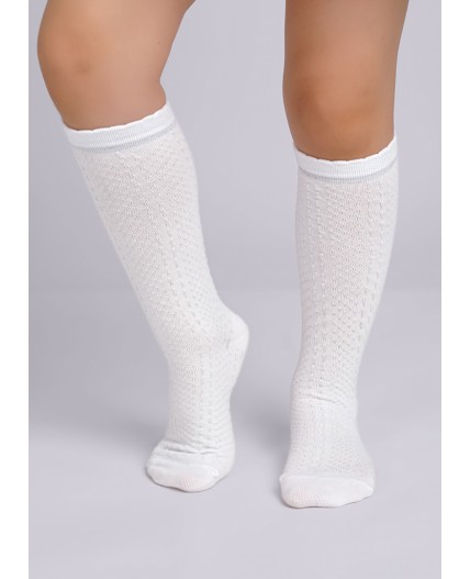 CLE Гольфы дет.П106 16-18,18-20 выпускной ажур, белый