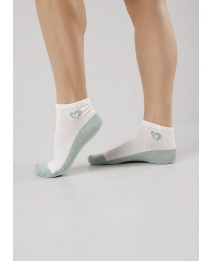 CLE Носки жен.Д5504 fashion база хл+эл, белый/св.зелёный