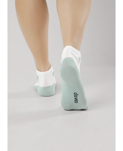 CLE Носки жен.Д5504 fashion база хл+эл, белый/св.зелёный