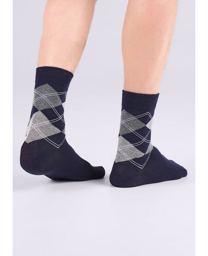 CLES Носки муж.M1002 market line хл+эл, т.синий