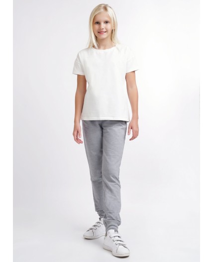 CLE Брюки дев.903346а меланж, меланж св.серый