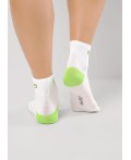 CLE Носки жен.Д5549 витаминка хл+эл, белый/салатовый