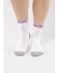 CLE Носки жен.Д5547 витаминка хл+эл, белый/т.розовый