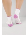 CLE Носки жен.Д5548 витаминка хл+эл, белый/т.розовый