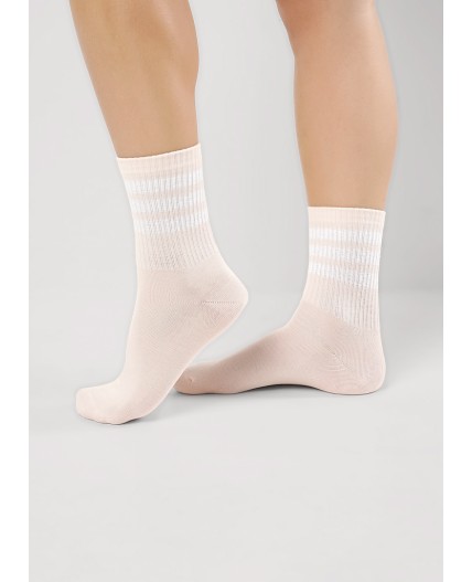 CLE Носки жен.Д5565 мускат хл+эл, св.розовый