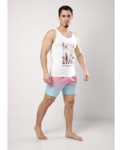 CLE шорты муж. 553149рт, св.оранжевый/св.голубой