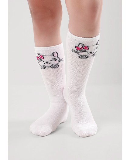 CLE Гольфы дет.П122 16-18,18-20 выпускной сетка, белый