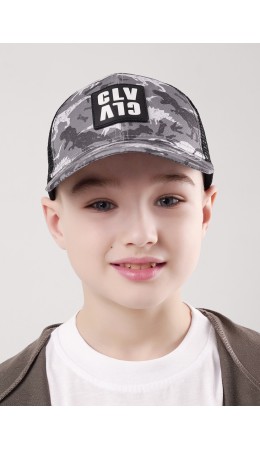 CLE Бейсболка дет 61 сетка (1621), серый/чёрный