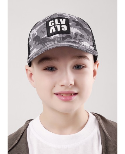 CLE Бейсболка дет 61 сетка (1621), серый/чёрный