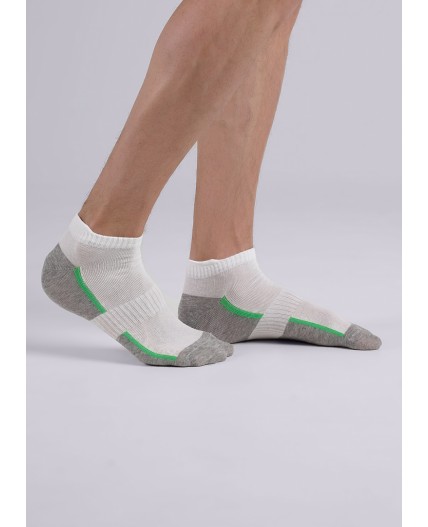 CLES Носки муж.M2003 market line укороч, белый/меланж серый