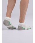 CLES Носки муж.M2003 market line укороч, белый/меланж серый