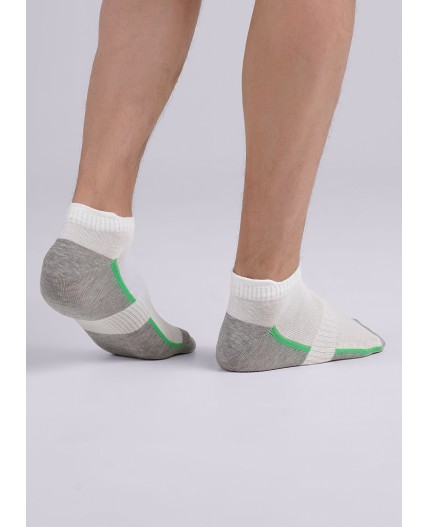 CLES Носки муж.M2003 market line укороч, белый/меланж серый