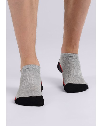 CLES Носки муж.M2003 market line укороч, меланж серый/чёрный