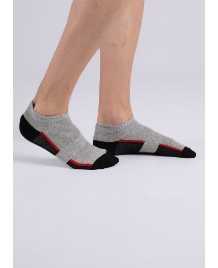 CLES Носки муж.M2003 market line укороч, меланж серый/чёрный