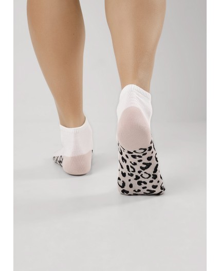 CLE Носки жен.Д5505 fashion база хл+эл, белый/св.бежевый