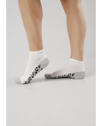 CLE Носки жен.Д5505 fashion база хл+эл, белый/св.серый