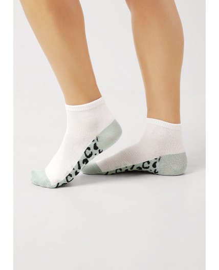 CLE Носки жен.Д5505 fashion база хл+эл, белый/св.зелёный