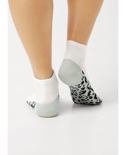 CLE Носки жен.Д5505 fashion база хл+эл, белый/св.зелёный