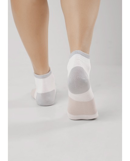 CLE Носки жен.Д5507 fashion база хл+эл, белый/св.бежевый