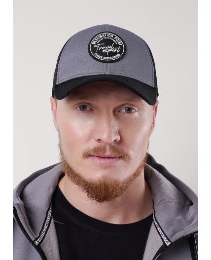 CLE Бейсболка 95 сетка  (GK1605), серый/чёрный