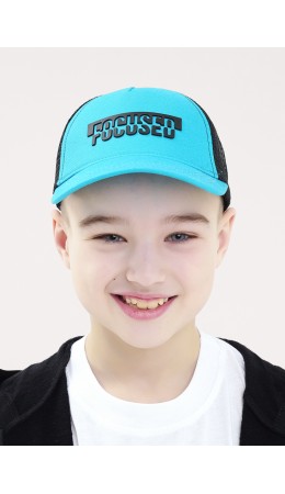 CLE Бейсболка дет 88 сетка (1624), бирюзовый/чёрный