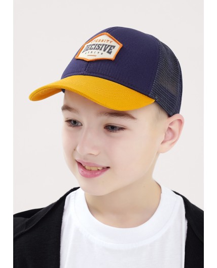 CLE Бейсболка дет 90 сетка (1624), т.синий/коричневый