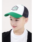 CLE Бейсболка дет 90 сетка (1624), белый/зелёный
