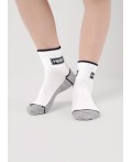 CLE Носки дет.С1564 16-18,18-20 сетка дев, белый/меланж т.серый