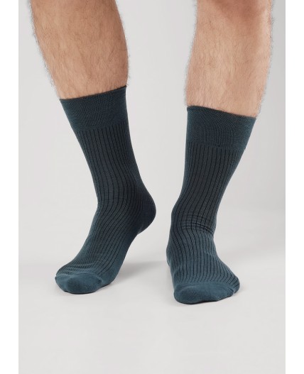 CLE Носки муж.К009Л fashion база хл+эл, т.зелёный