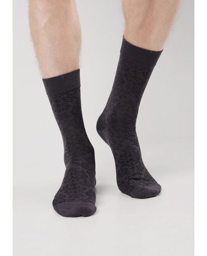CLE Носки муж.М101Л мерс.хл, меланж т.серый