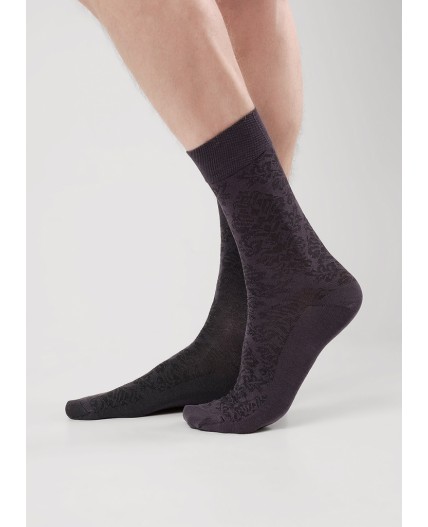 CLE Носки муж.М101Л мерс.хл, меланж т.серый