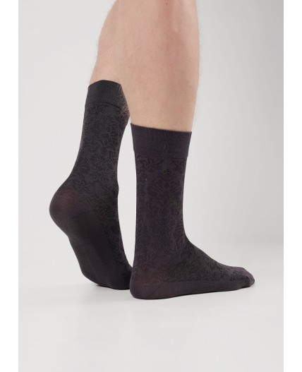 CLE Носки муж.М101Л мерс.хл, меланж т.серый