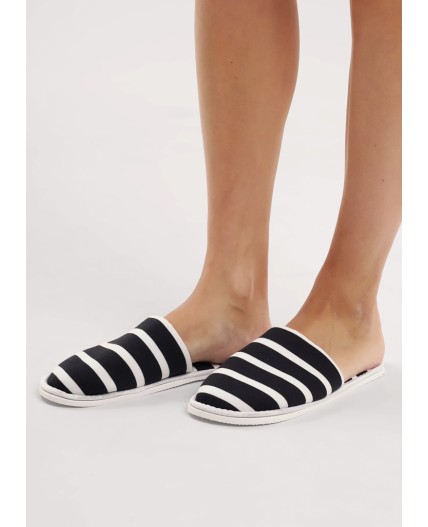 CLE SW25-1163C/2 Пантолеты жен. домаш. Морской, чёрный/молочный