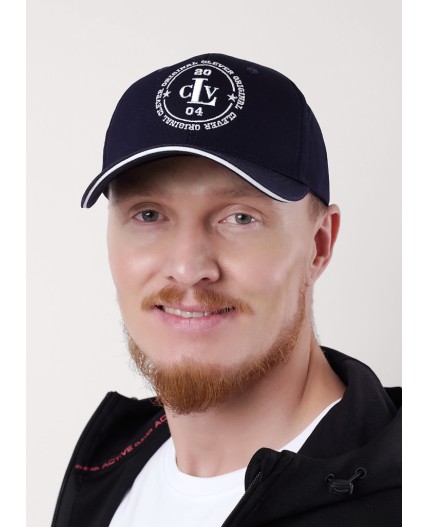 CLE Бейсболка 13 кант CLV х/б  (GK1604-1001 кепка с козыр), т.серый/молочный