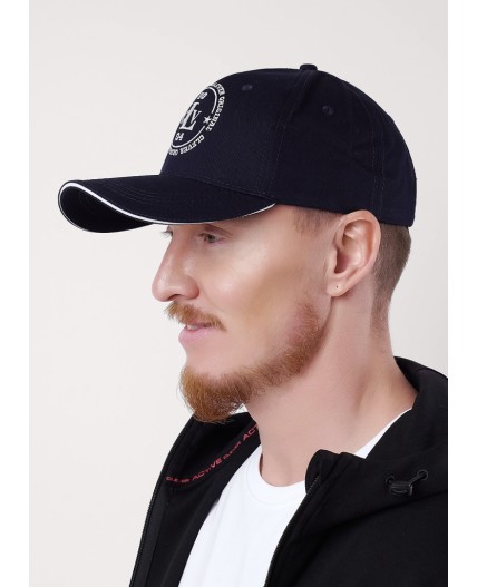 CLE Бейсболка 13 кант CLV х/б  (GK1604-1001 кепка с козыр), т.серый/молочный