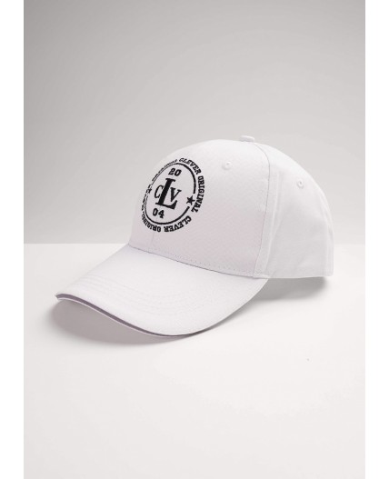 CLE Бейсболка 13 кант CLV х/б  (GK1604-1001 кепка с козыр), молочный/чёрный