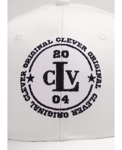 CLE Бейсболка 13 кант CLV х/б  (GK1604-1001 кепка с козыр), молочный/чёрный